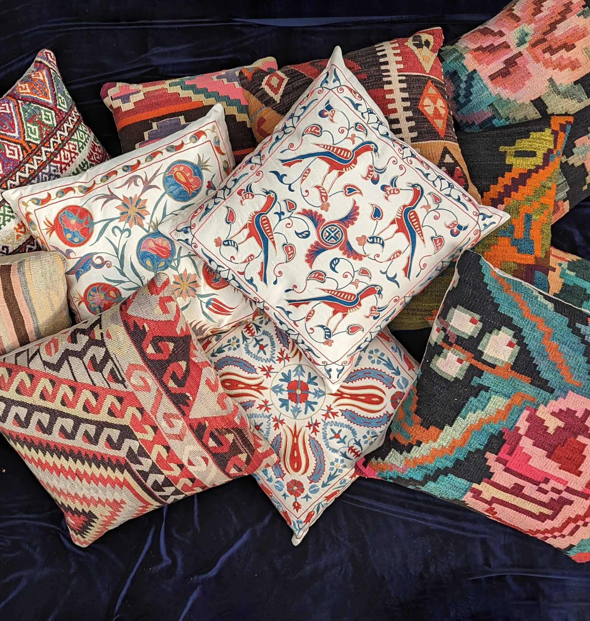 Cushions in salvaged Wool kilim or Silk