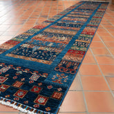 Handmade Afghan Loribaft extra long runner - 310011
