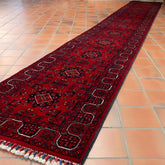 Handmade ine Afghan Kunduz extra long runner - 310344