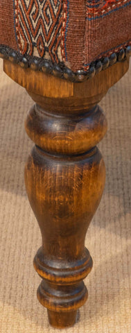 Medium Turkoman kilim covered stool -WS295620