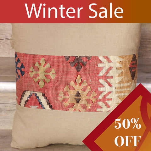 Small Handmade Turkish Kilim Cushion - WS295813