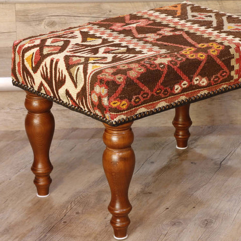 Medium Turkish kilim covered stool - WS296208