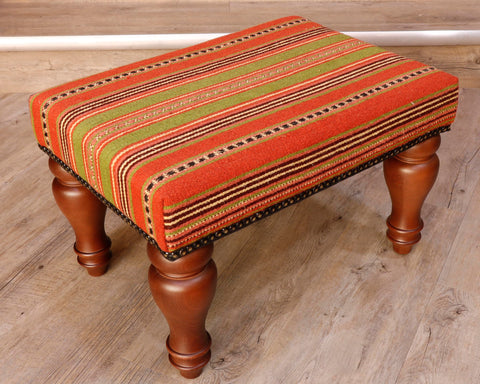 Medium Turkish kilim covered stool - 306826