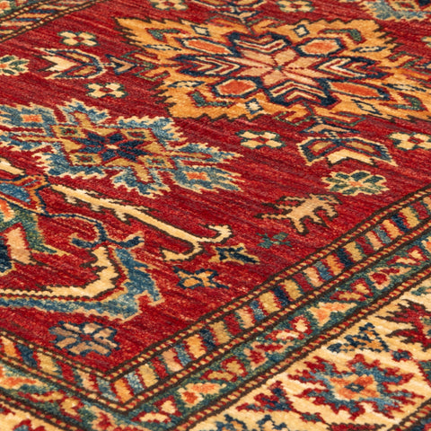 Handmade fine Afghan Kazak Rug - 307373