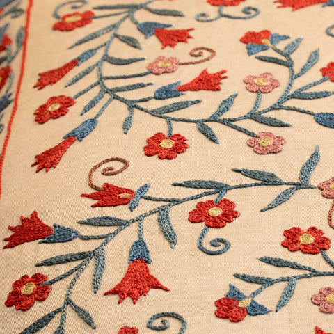 Handmade Uzbek Suzani Silk Cushion - 307746AB