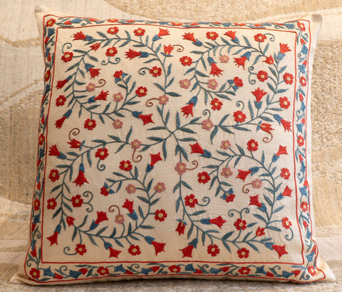 Handmade Uzbek Suzani Silk Cushion - 307746AB