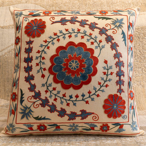 Handmade Uzbek Suzani Silk Cushion - 307746AL