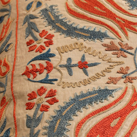 Handmade Uzbek Suzani Silk Cushion - 307746AM