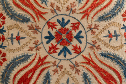 Handmade Uzbek Suzani Silk Cushion - 307746AM