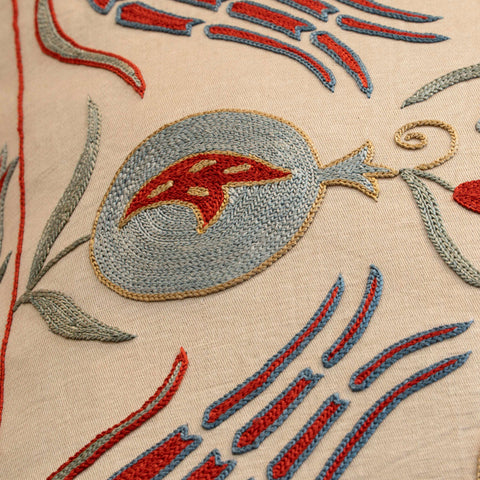 Handmade Uzbek Suzani Silk Cushion - 307746AO