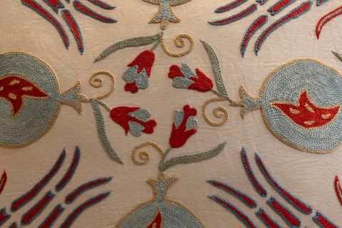 Handmade Uzbek Suzani Silk Cushion - 307746AO