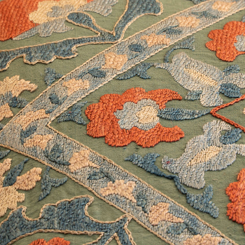 Handmade Uzbek Suzani Silk Cushion - 307746AQ