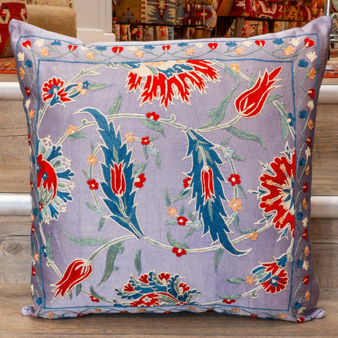 Handmade Uzbek Suzani Silk Cushion - 307746-BB