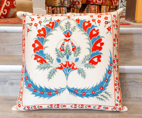 Handmade Uzbek Suzani Silk Cushion - 307746-BJ
