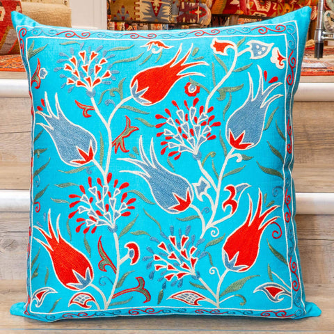 Handmade Uzbek Suzani Silk Cushion - 307746-BM