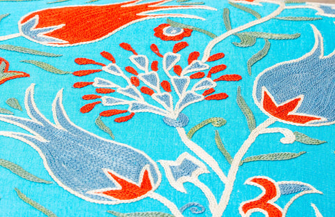 Handmade Uzbek Suzani Silk Cushion - 307746-BM