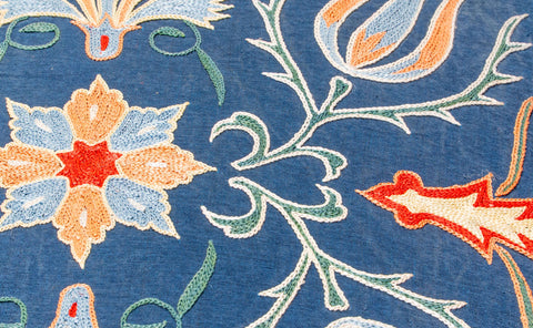 Handmade Uzbek Suzani Silk Cushion - 307746-BN