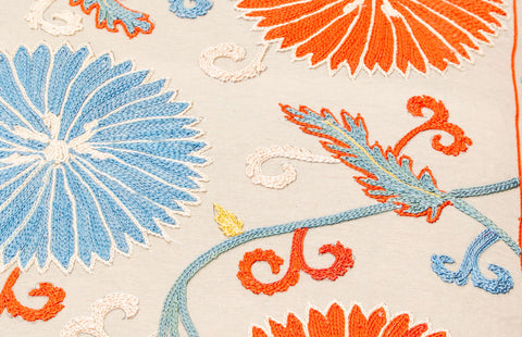 Handmade Uzbek Suzani Silk Cushion - 307746-BO
