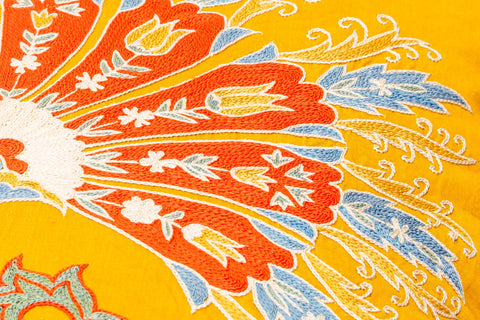 Handmade Uzbek Suzani Silk Cushion - 307746-BP