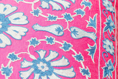 Handmade Uzbek Suzani Silk Cushion - 307746-BR