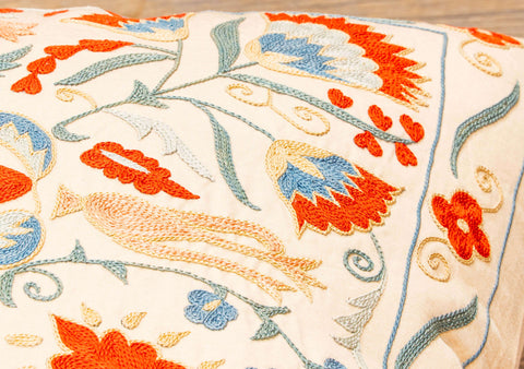 Handmade Uzbek Suzani Silk Cushion - 307746BV
