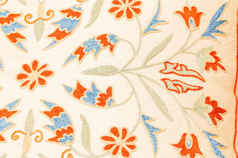 Handmade Uzbek Suzani Silk Cushion - 307746-BW