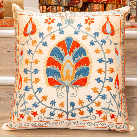 Handmade Uzbek Suzani Silk Cushion - 307746-CC