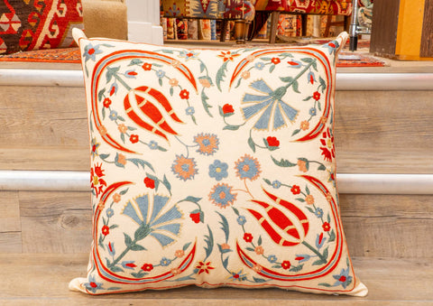Handmade Uzbek Suzani Silk Cushion - 307746-CE