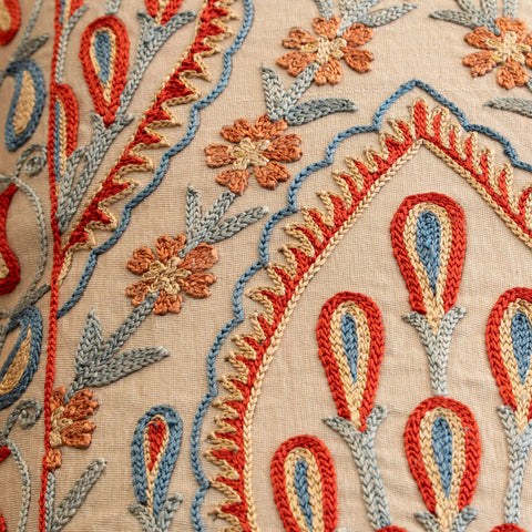 Handmade Uzbek Suzani Silk Cushion - 307746W