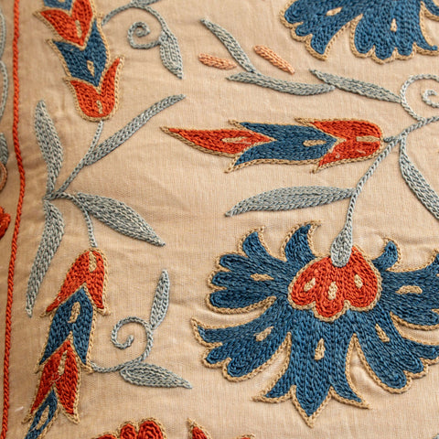 Handmade Uzbek Suzani Silk Cushion - 307746X