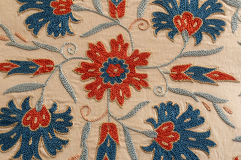 Handmade Uzbek Suzani Silk Cushion - 307746X