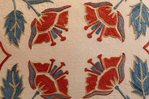 Handmade Uzbek Suzani Silk Cushion - 307746Y