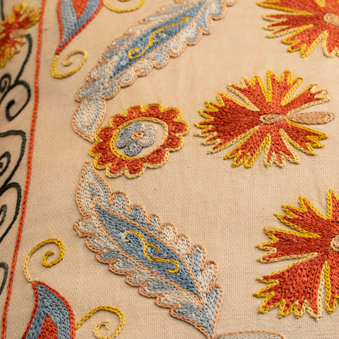 Handmade Uzbek Suzani Silk Cushion - 307746AZ