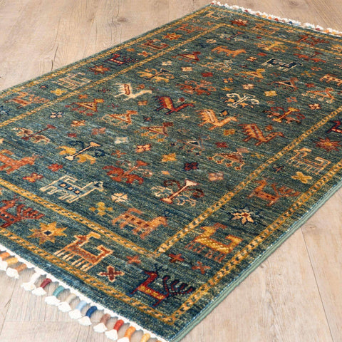 Handmade fine Afghan Samarkand rug - 308293