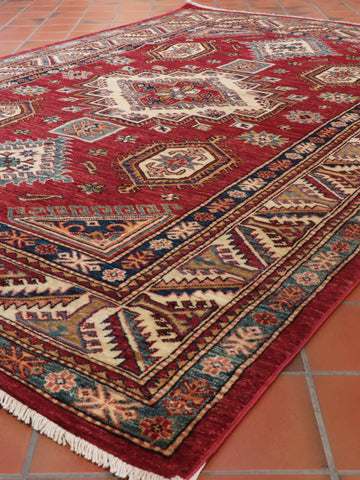 Handmade fine Afghan Kazak rug - WS308327