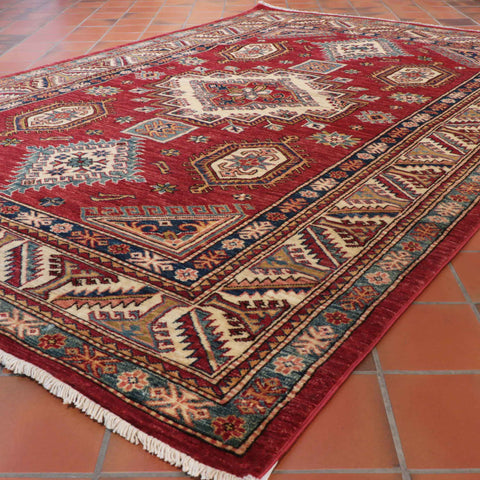 Handmade fine Afghan Kazak rug - WS308327