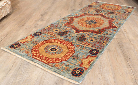 Handmade Afghan Choeb Rang short runner - 308346