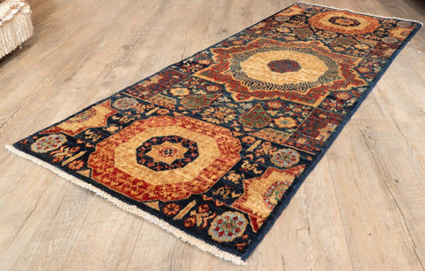 Handmade Afghan Choeb Rang short runner - 308347