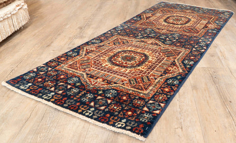 Handmade Afghan Choeb Rang short runner - 308348