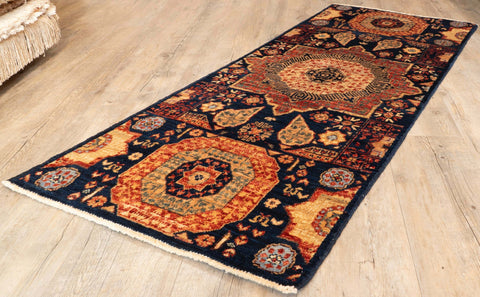 Handmade Afghan Choeb Rang short runner - 308349