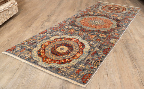 Handmade Afghan Choeb Rang short runner - WS308354