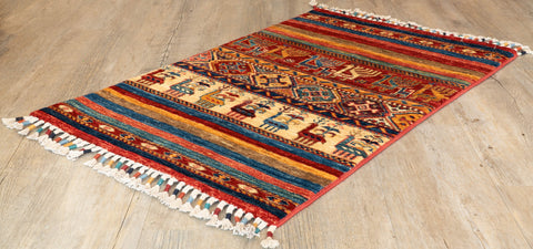Handmade Afghan Kharjeen rug - 308446