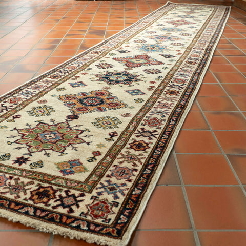 Handmade fine Afghan Kazak long runner - WS308504