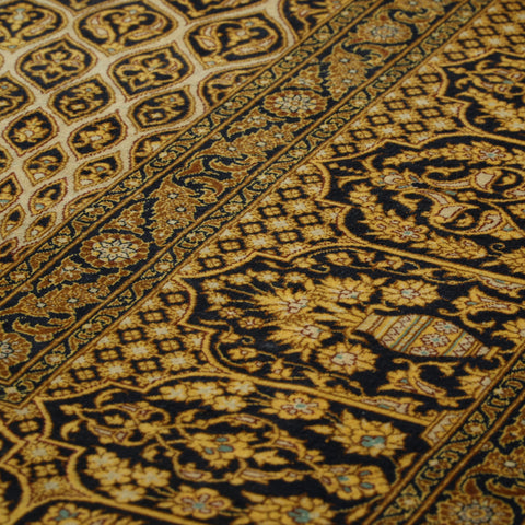 Handmade Oriental Qum silk on silk carpet - 308693