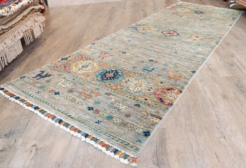 Handmade fine Afghan Samarkand short runner - 308762