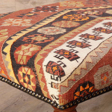 Turkish kilim covered Bench Stool - 308941
