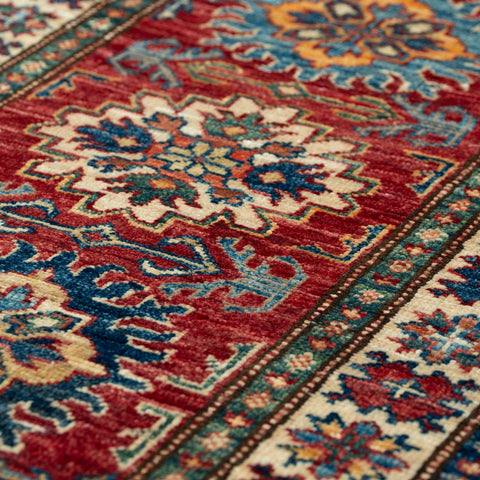 Handmade fine Afghan Kazak short runner - 309251