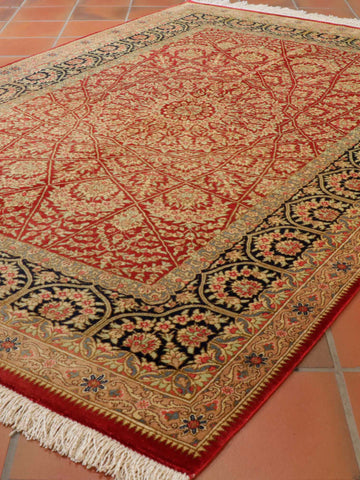 Handmade Oriental Qum silk rug - 309278