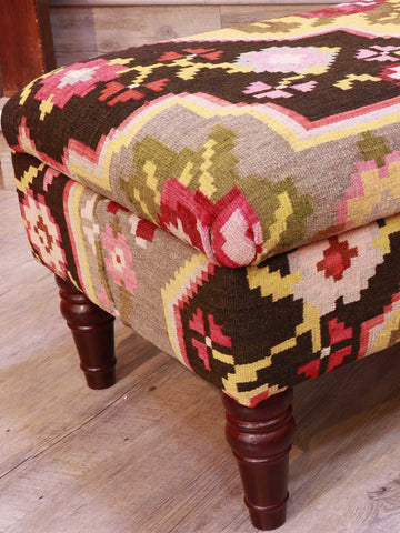 Moldavan Kilim covered ottoman - WS309324