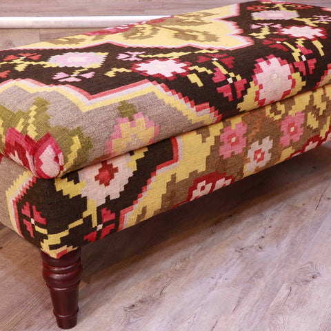 Moldavan Kilim covered ottoman - WS309324